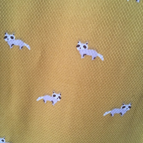 Mustard Raccoon Print Dress - Picture 3 of 8